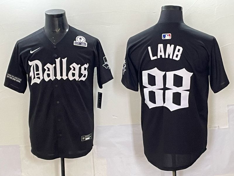 Men 2025 Nike Dallas Cowboys #88 Lamb Black 5th generation Joint Name Limited NFL Jersey 013->dallas cowboys->NFL Jersey